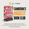 Canberra's Biggest Bookclub, with cover of Bad Art Mother by Edwina Preston