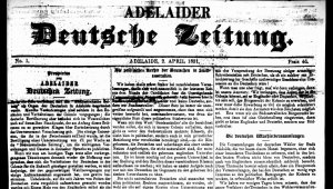 A page from the Adelaider Deutsche Zeitung, 1851.