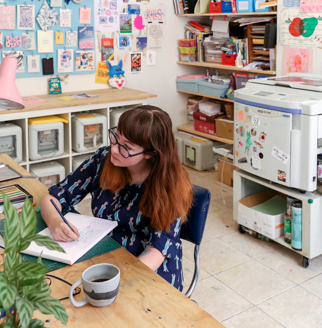 Ashley Ronning working in her Melbourne-based studio