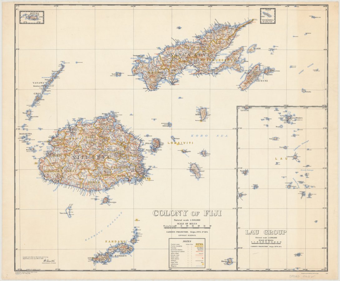 Colony of Fiji map 1942