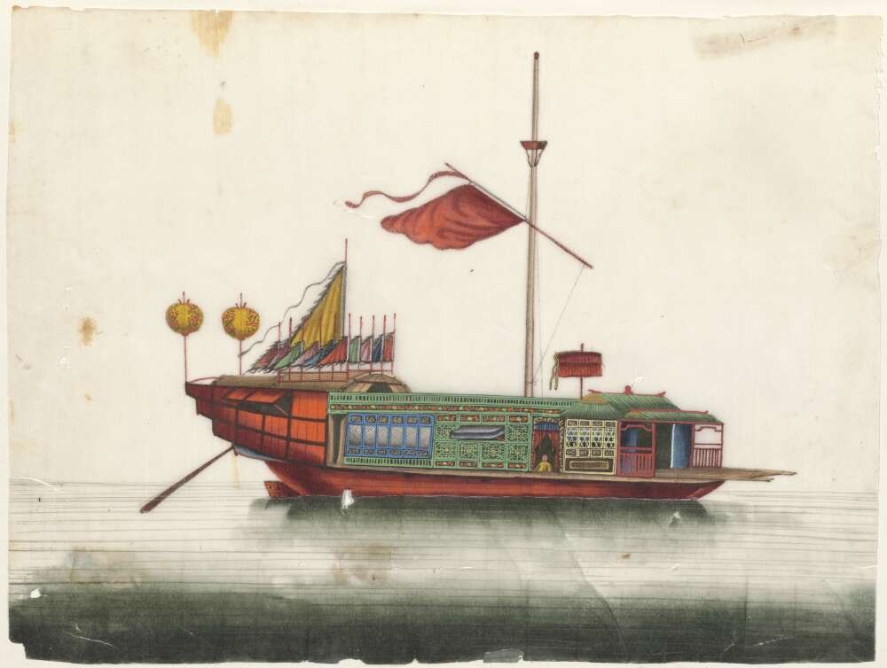 a pith painting titled Cruise boat