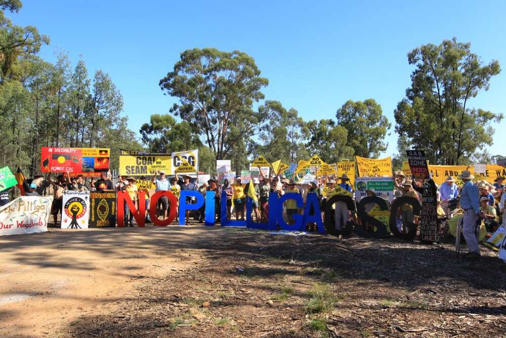 Blockade of the Narrabri Gas Project site at Leewood by the Pilliga Push anti-CSG group, New South Wales, 20 February 2016 