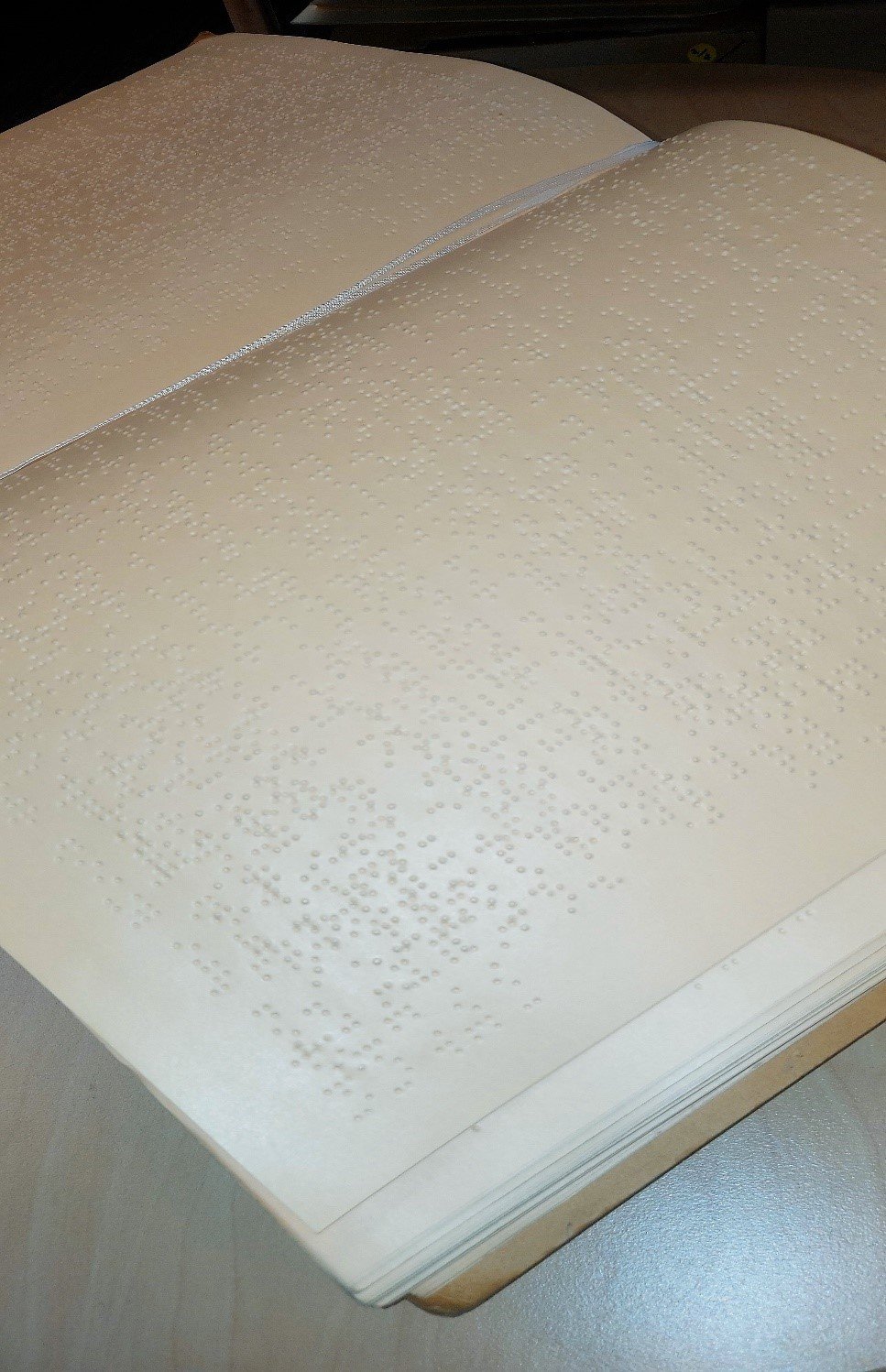 An image of text in braille.