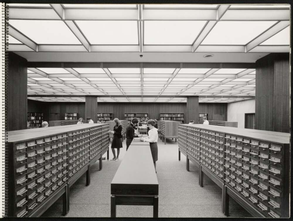 Card catalogue at the National Library of Australia, 1968