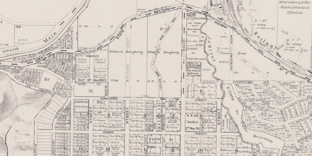 Detail of map: Town of Wentworth Falls