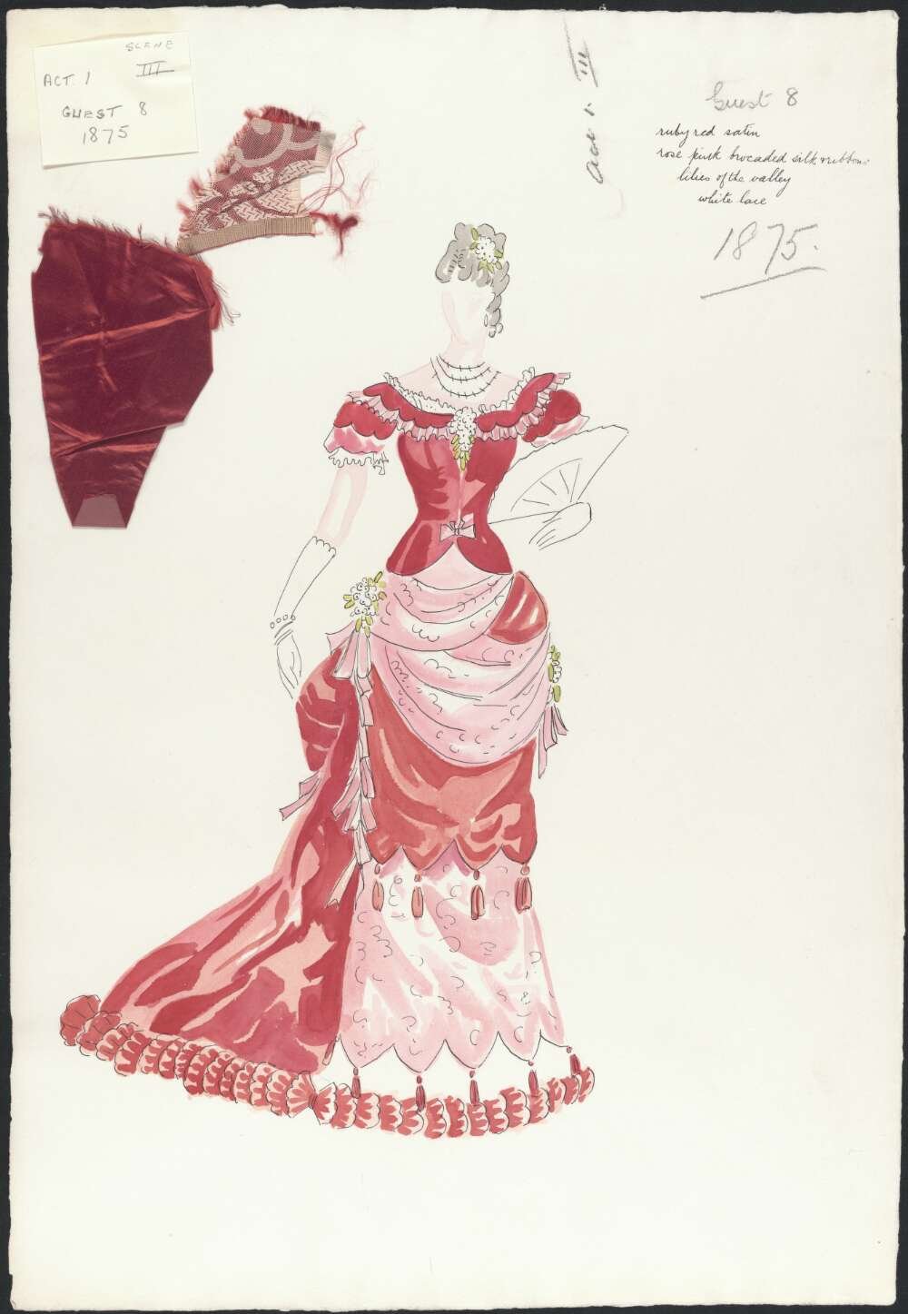 Costume design for Guest 8 from a J.C. Williamson production, 1875