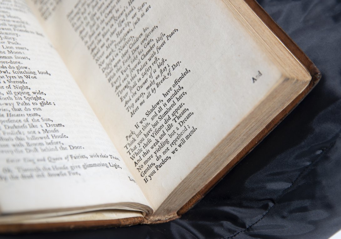 Close up of sonnets in an old book 