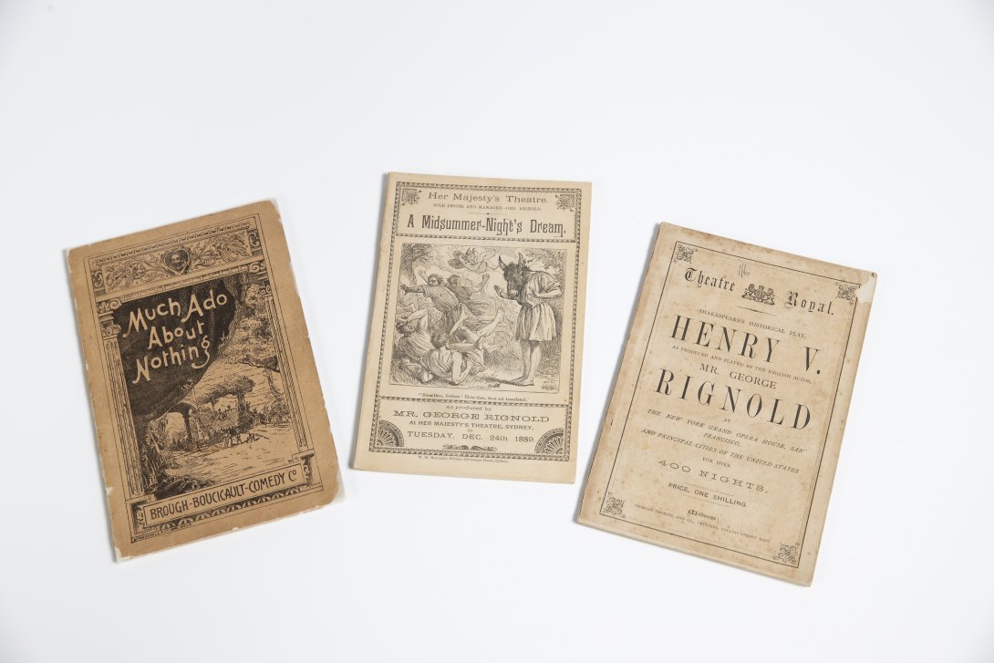 Three old programs for performances Shakespeare's work