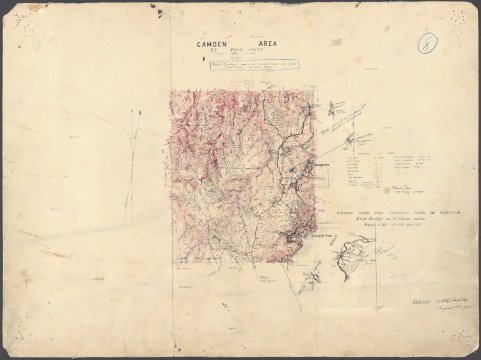 Manuscript plane table survey map of Camden, NSW