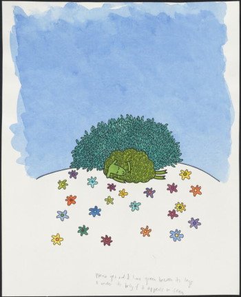 Judy Horacek, Artwork for Where is the Green Sheep?, Written by Mem Fox, 2004, book published by Penguin, in Papers of Judy Horacek, nla.cat-vn4838339, reproduced by permission of Penguin Random House Australia Pty Ltd